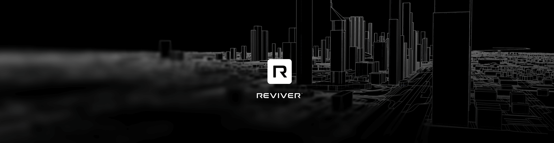 Reviver city skyline background